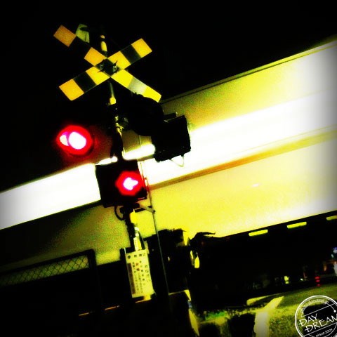 Railroad crossing of shut