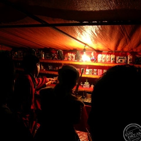 Shooting gallery at night