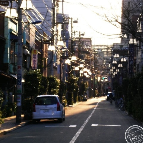 Tofu shop shutter is open.