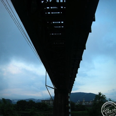 Rain and iron bridge