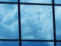 The blue sky in window