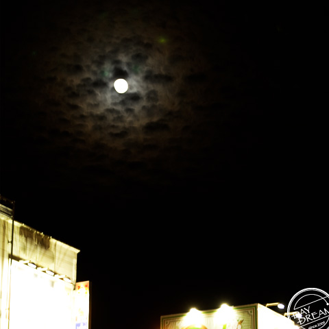 At the center of the crosswalk