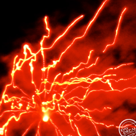 The red fireworks